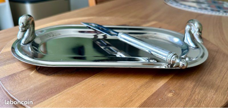 SERVICE À FOIE gras :plat et couteau (métal argenté et inox) EUR 22,00 - FR