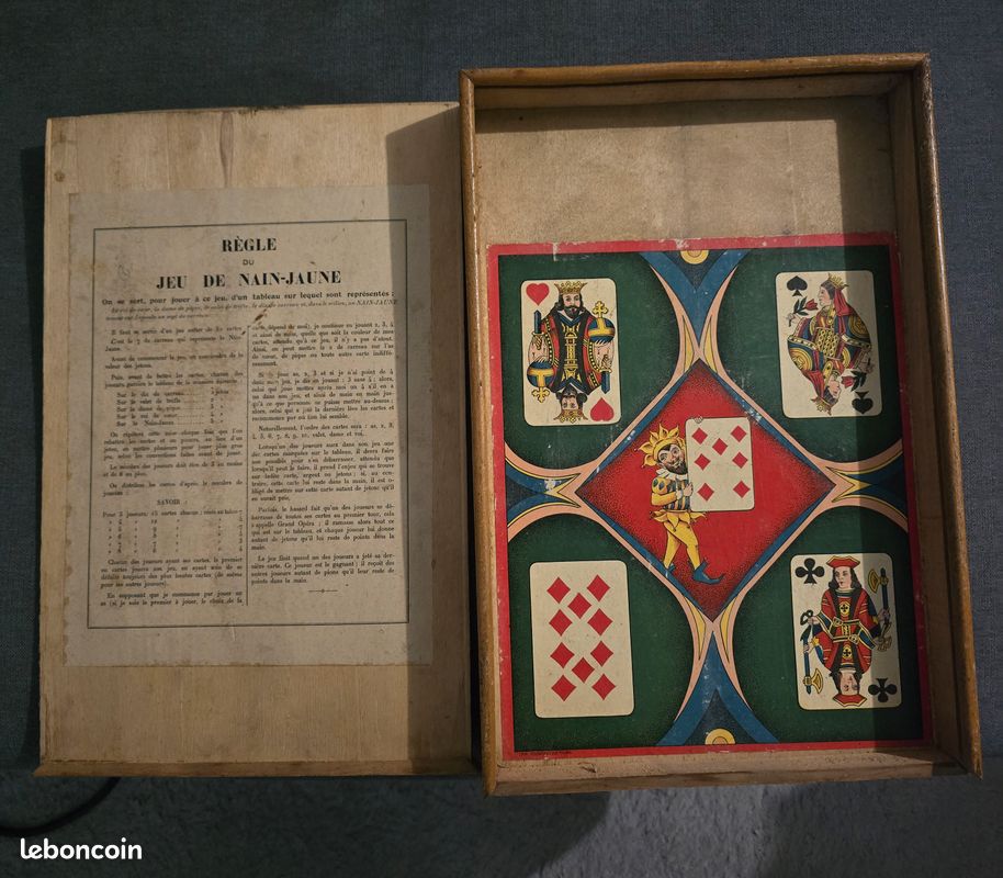 ANCIEN JEU NAIN Jaune JFL, Bois, Jetons en os, Dame En Bas EUR 49,00