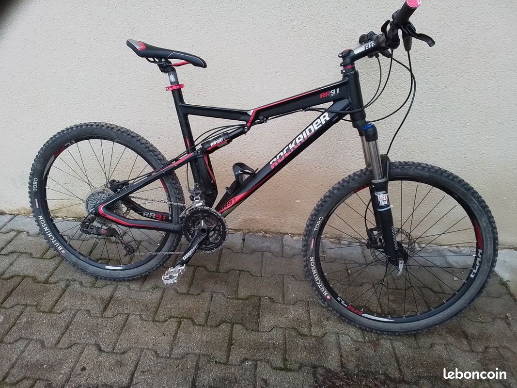 VTT Rockrider RR 9.1 Tout Suspendu - Homme - 26 Pouces 9v - Orange/Gris/Noir