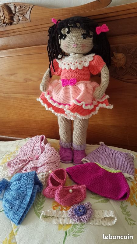 Amigurumi Poupée de collection crochetée à la main - Fille aux cheveux orange