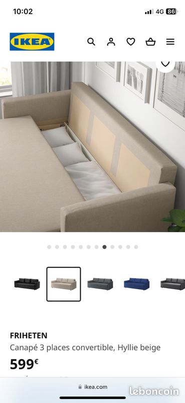 Canapé lit IKEA FRIHETEN (image 4)
