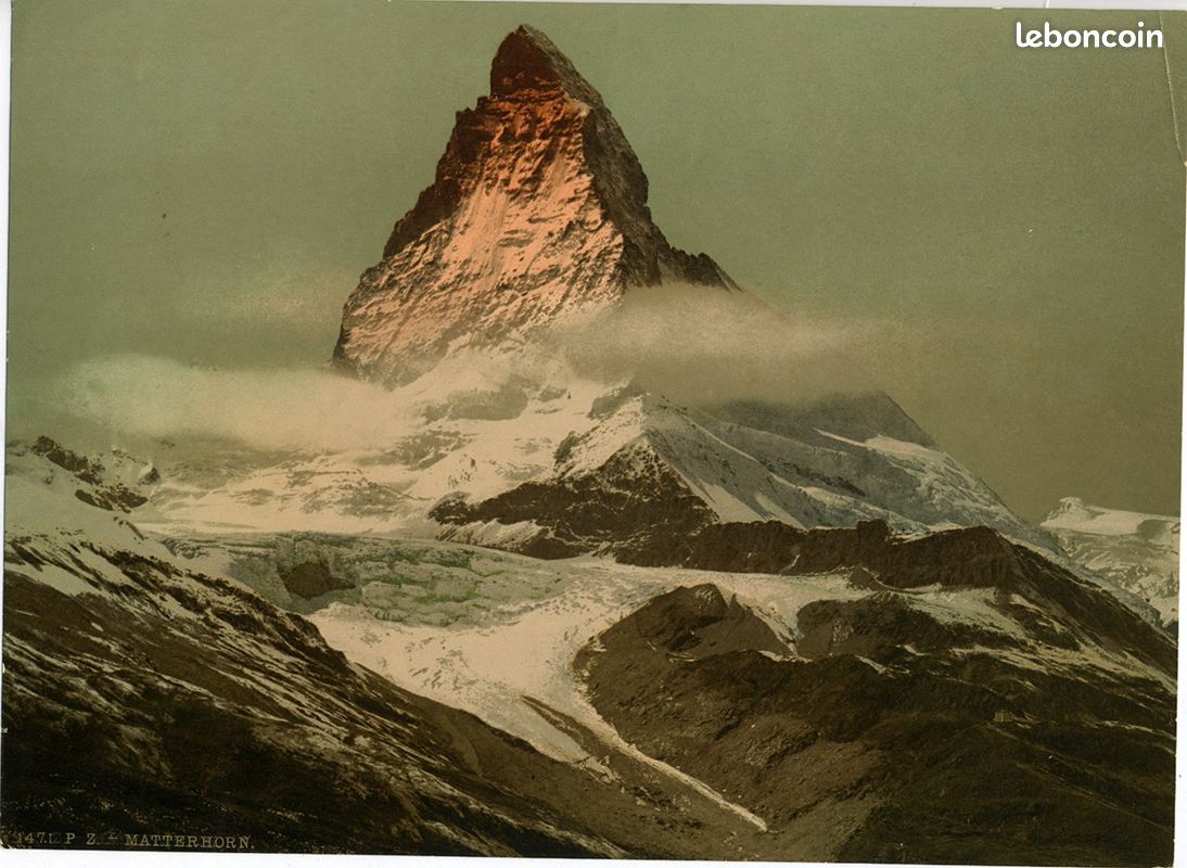 Photochrome original du Mont Cervin ou Matterhorn (image 1)