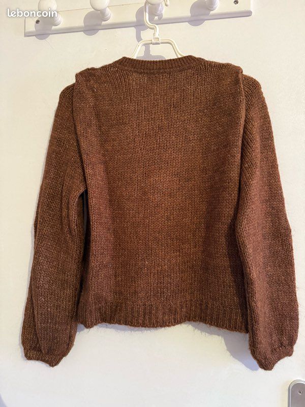 Pull Bonobo En Mailles Gris - Taille S Femme - Col V, Manches Longues - Occasion Très Bon état