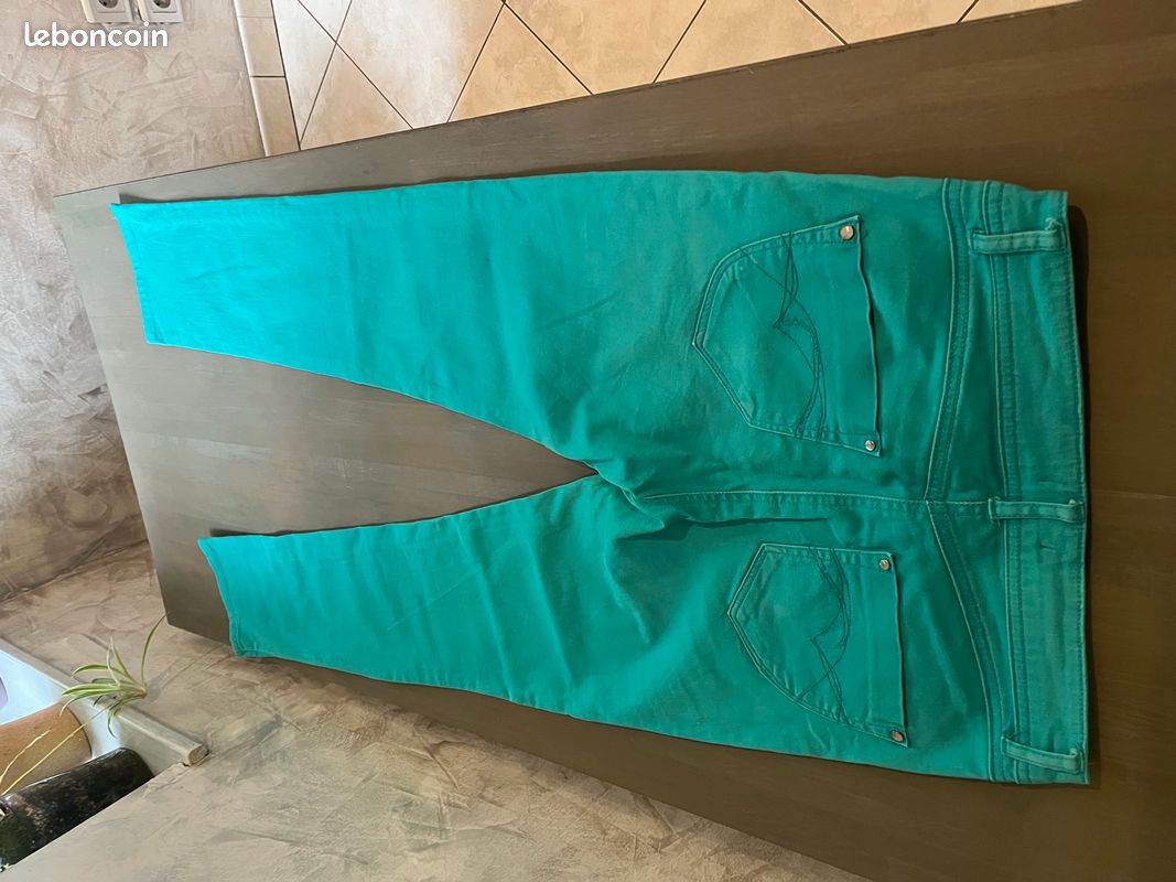 Pantalon bleu turquoise (image 3)