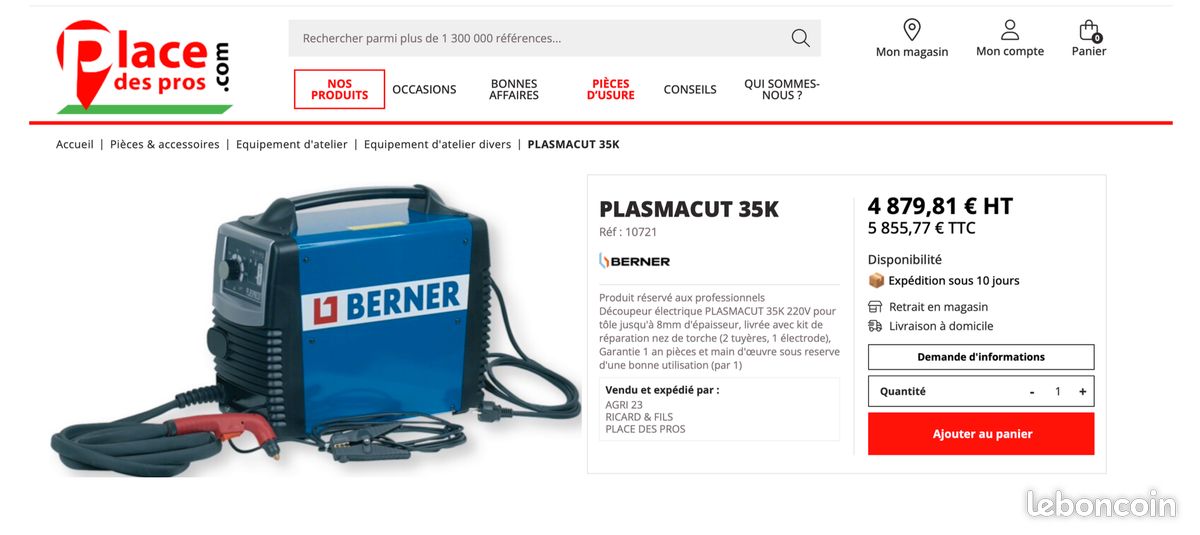 Découpeur PLASMA électrique Plasmacut 35K-220V BERNER-10721 (Qté 1) (image 4)