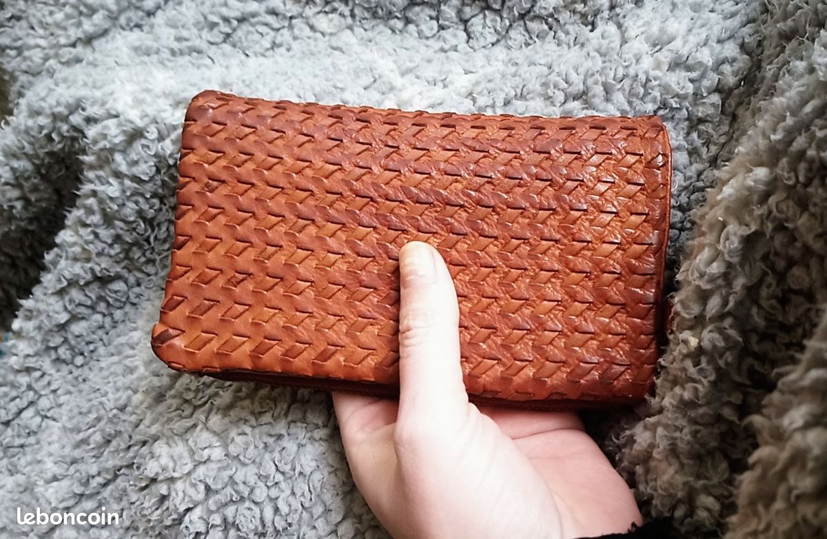 Portefeuille en cuir véritable vintage