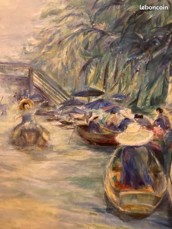 Tableau « Marché flottant en Asie « 80x65 (image 4)