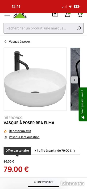 Vend vasque à poser REA ELMA (image 4)