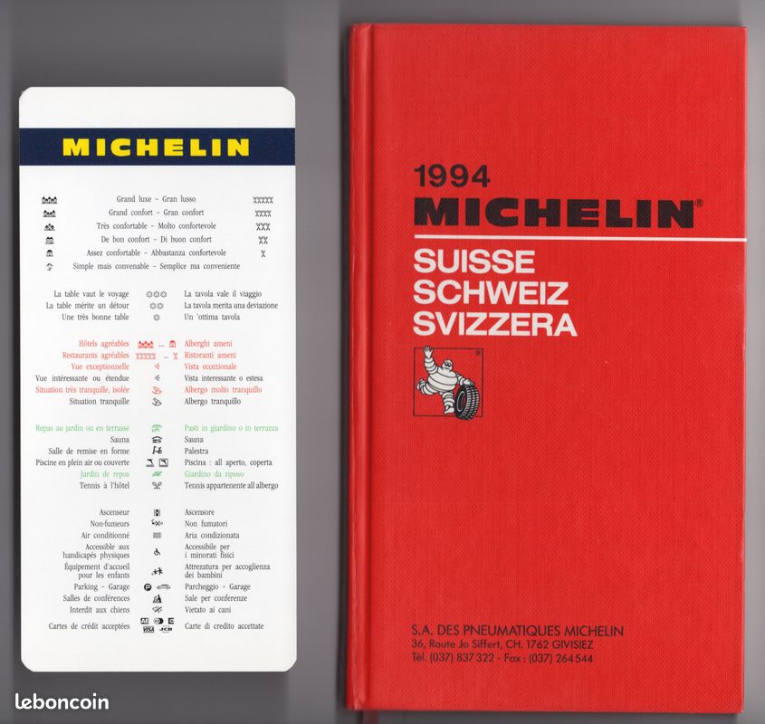 Guide MICHELIN SUISSE 1994 Etat Parfait 0 défaut 1er guide rouge Suisse ++  - Livres