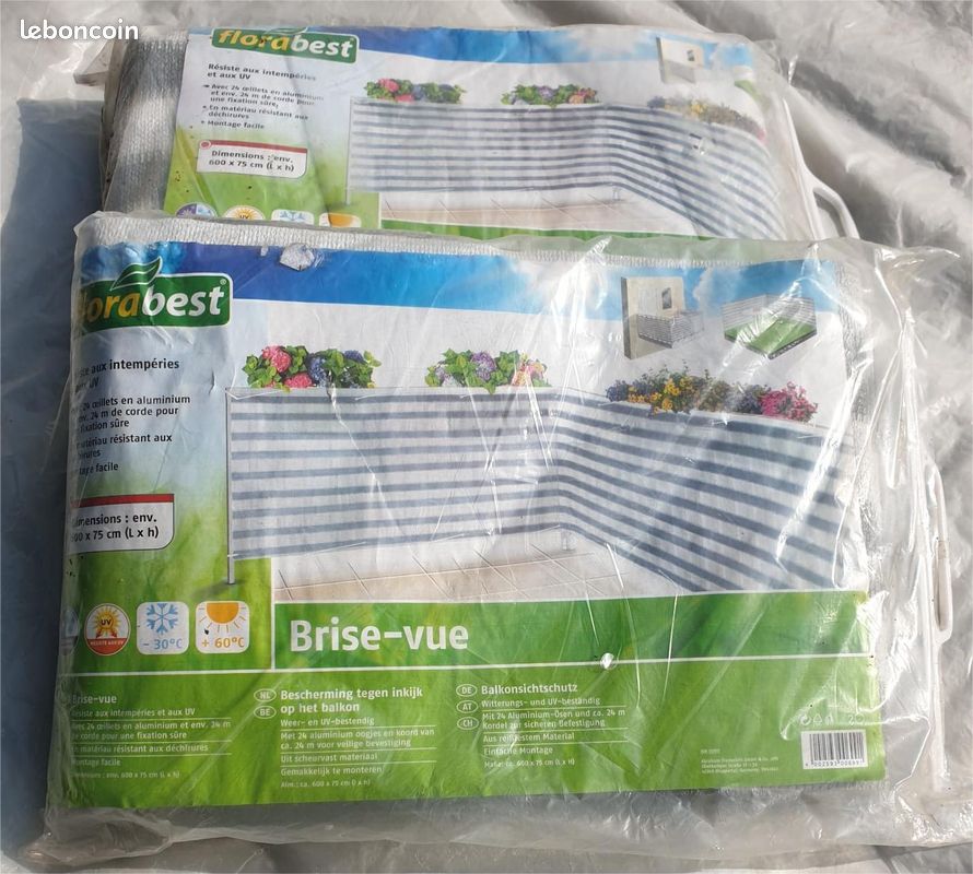 5 lots de brise vue de 6mx75cm avec oeillets (image 1)