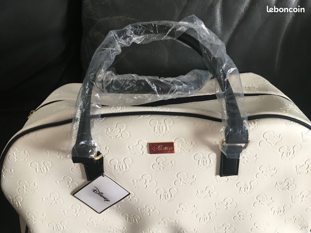 Splendide sac de voyage mickey disney noir et écru - le grand modèle Neuf Idée cadeau (image 2)