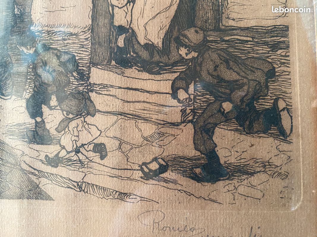 Roméo Dumoulin tableau gravure " Rue de la tranquillité " signé numéroté (image 19)