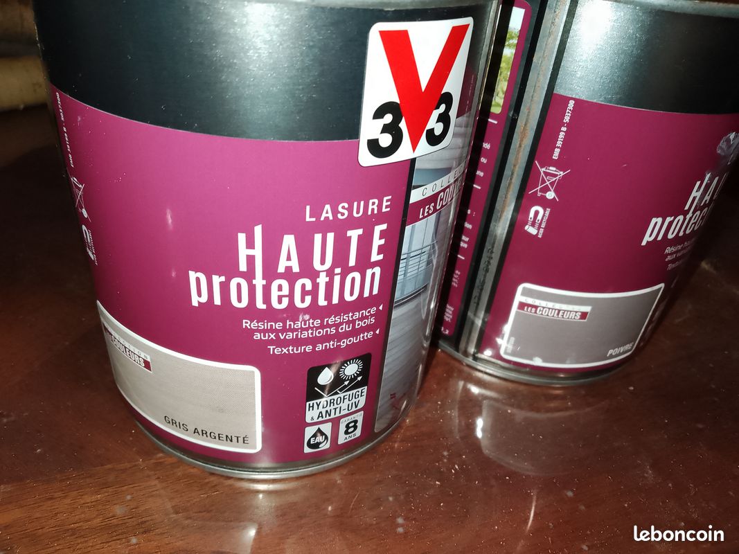 Pot NEUF de lasure haute protection v33 coloris gris argenté (image 1)