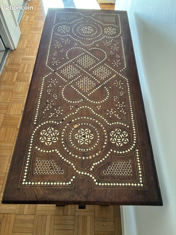Élégante table arabe marquetée début XXe siècle (image 9)