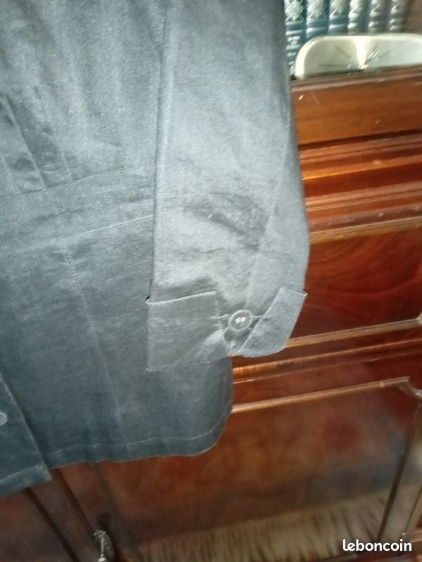 Veste en tissus toile noir (image 2)