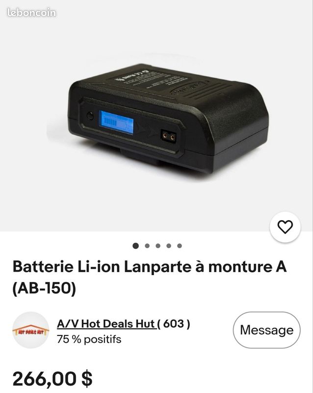 Batterie Lion VB150, 10400mAh autonomie Lanparte Sony (image 13)