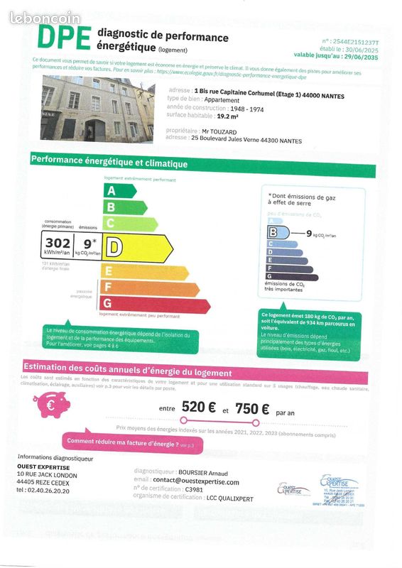 Appartement 1 pièce 19 m² · à Nantes · 19 m² · 470 €
