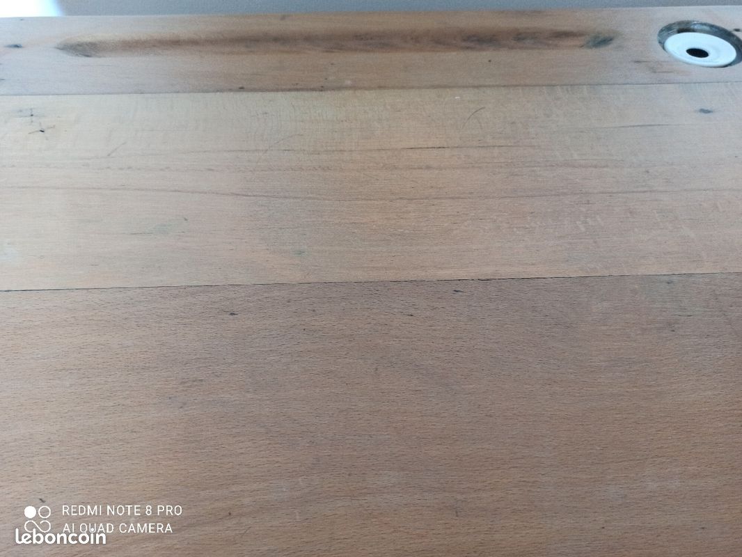 Bureau d'écolier en bois avec pupitre (image 9)