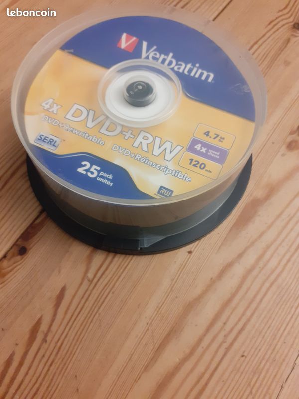 Box de 25 dvd+ RW réinscriptible x 4 marque Verbatim (image 1)
