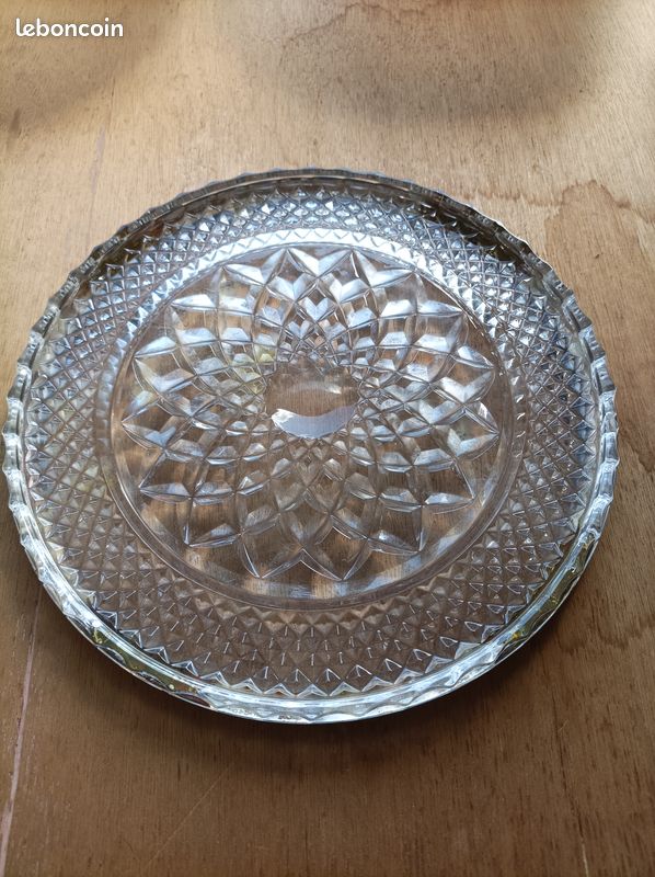 Dessous De Plat En Cristal Taillé, 23cm, Transparent, Occasion