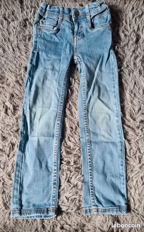 Jean bleu clair Vertbaudet 5 ans (108 cm) Taille réglable mixte (image 2)