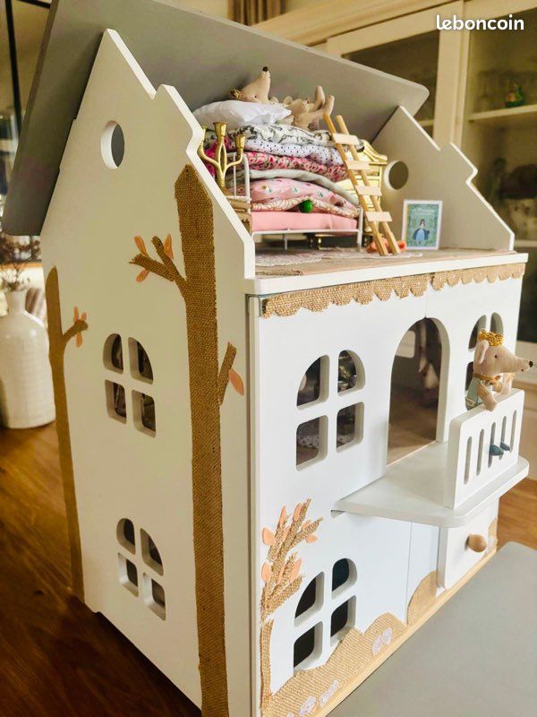 Maison De Poupée Ancienne - Boîte Fleuriste Avec Accessoires - Dollhouse Vintage
