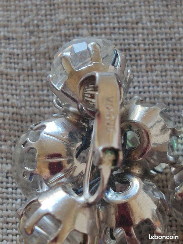 Boucles D'oreille Clips Vintage Vogue - Format XXL, Doré, Années 90, Occasion