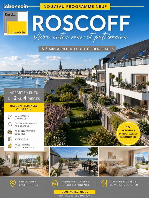 Appartement 2 pièces 41 m² · à Roscoff · 41 m² · 169 000 €