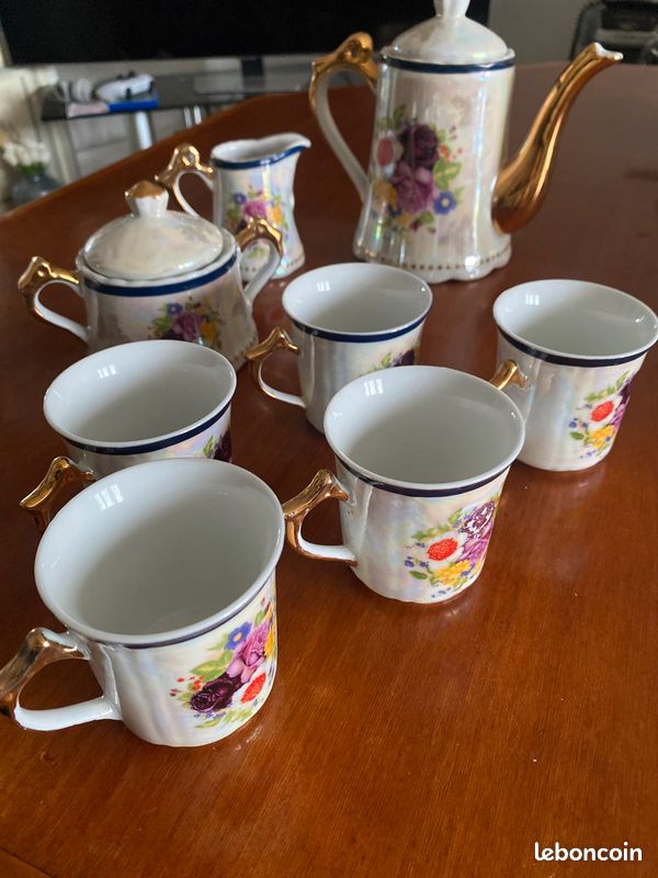 Service à thé ou café fleuri (image 3)