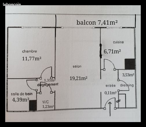 Appartement 2 pièces 48 m²