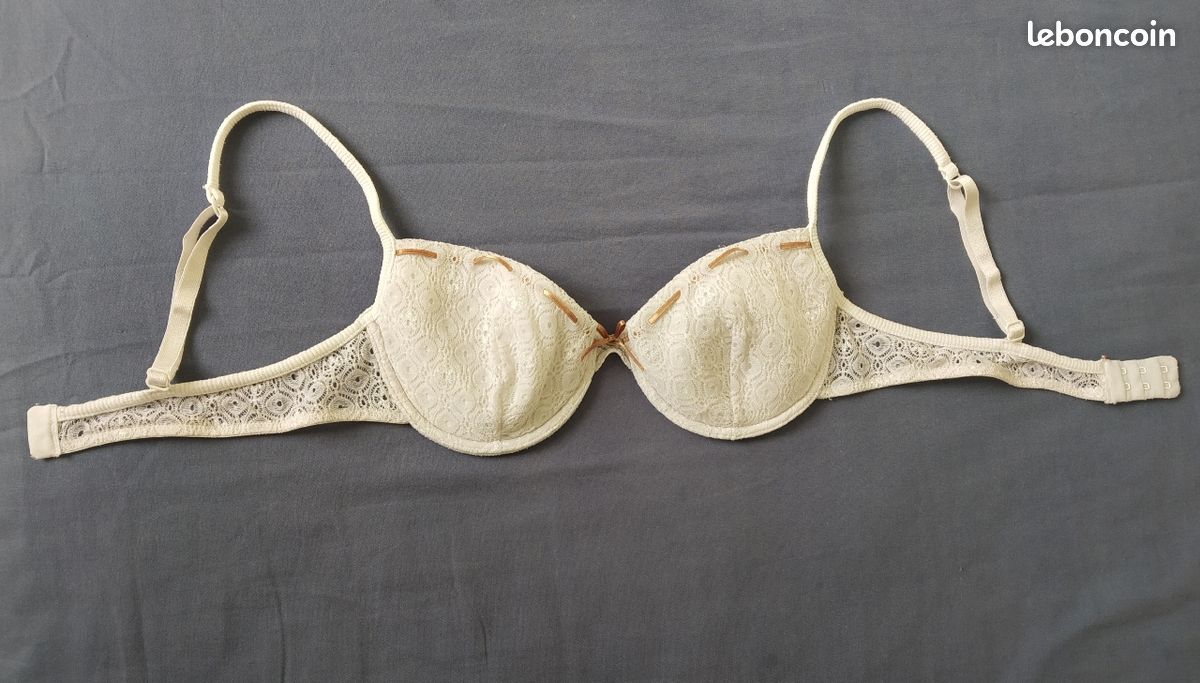 Soutien-gorge corbeille dentelle blanc 85B (image 4)