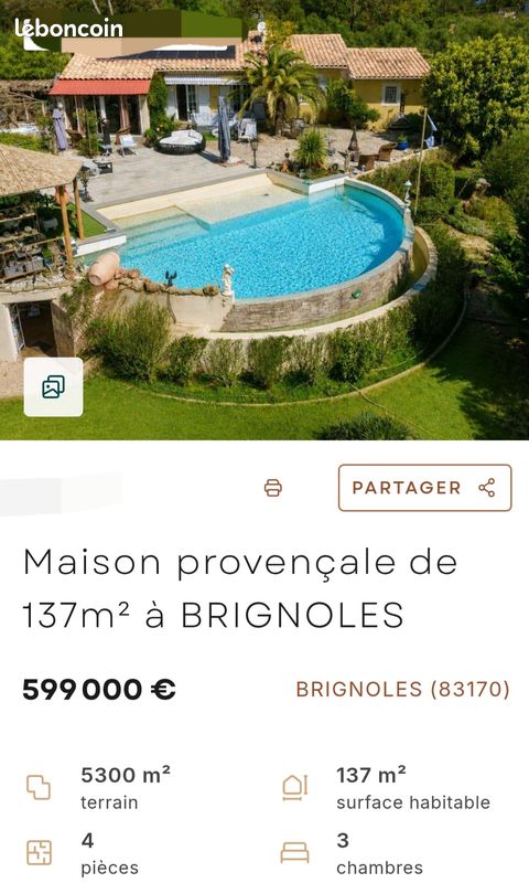 Maison 4 pièces 137 m² · à Brignoles · 137 m² · 599 000 €