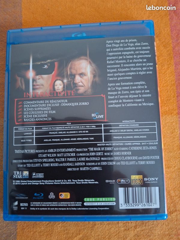 Le masque de zorro blu Ray (image 2)