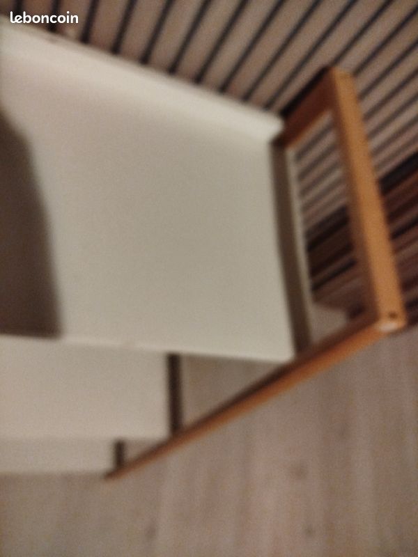 Petit meuble3tablettes bois et blanc (image 4)