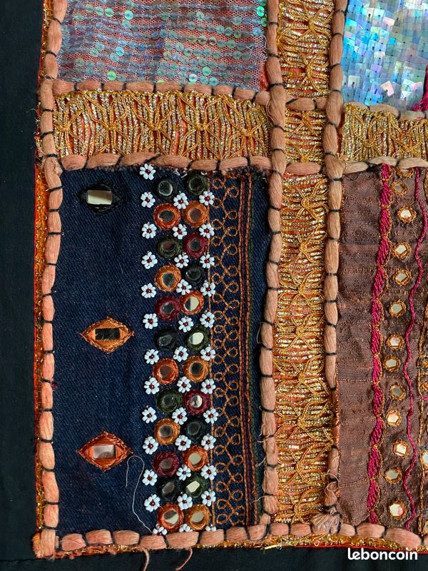 Tapisserie Murale Indienne Patchwork Artisanal (image 6)