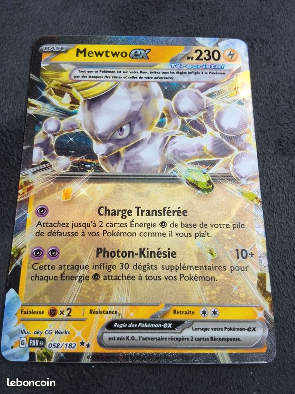 058 182 pokemon card TCG Paradox Rift Mewtwo Ex 058/182 Mewtwo EX 058/182 Paradox Rift