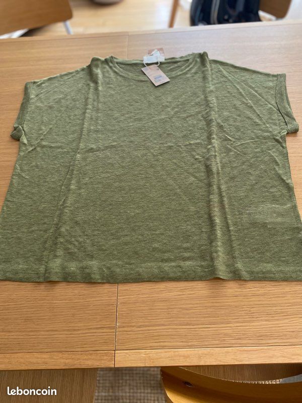 Tee shirt lin kaki Monoprix (image 2)