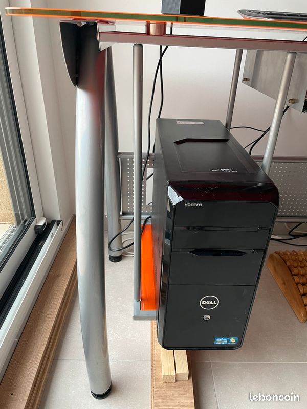 Bureau plateau en verre orange (image 4)