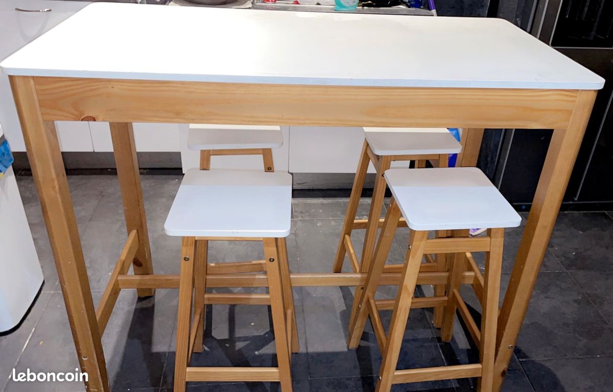 Table haute + tabourets (image 1)