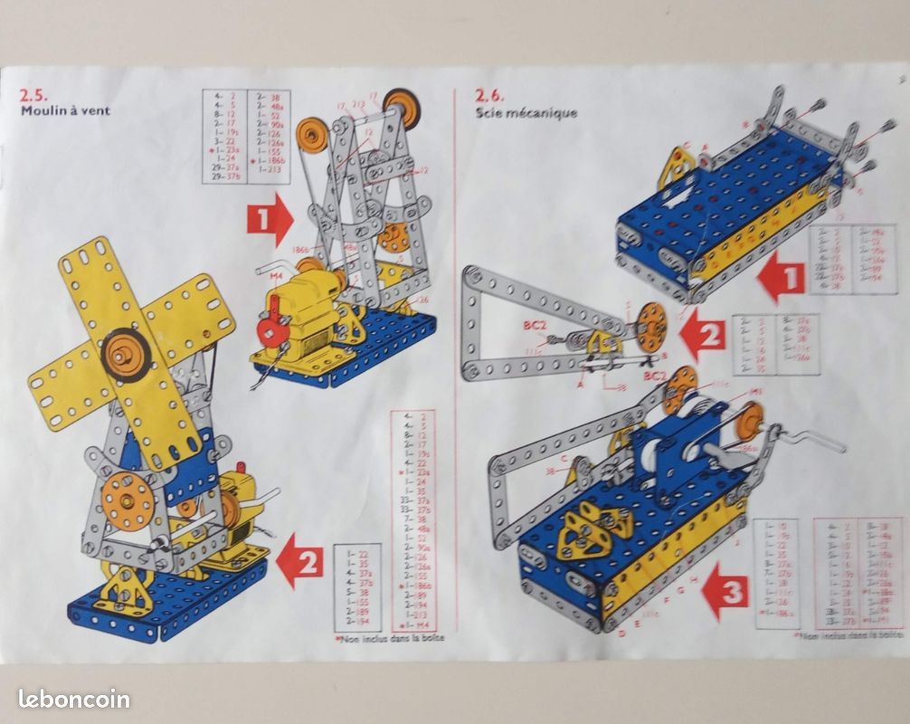 Boite Numéro 2 Meccano 27 modèles incomplète 1995 | Rakuten