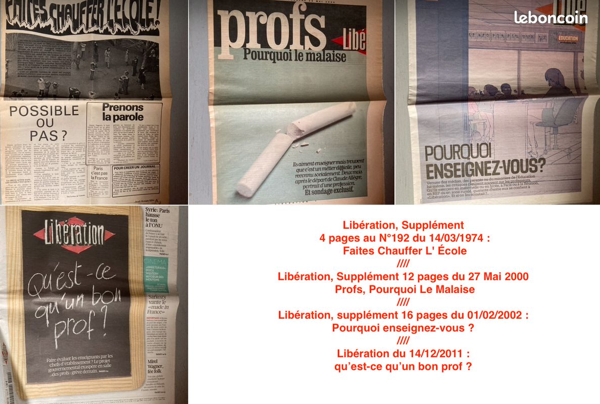 École/Pédagogie/Enseignement : 3 livres / 11 revues-journaux-brochures & 7 documents (encarts-suppléments) + 16 N° de L' École Émancipée 1977 (image 7)