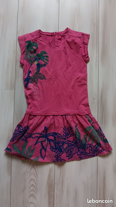 Robe Fille Catimini Taille 5-6 Ans - Multicolore été, Style évasé Manches Courtes