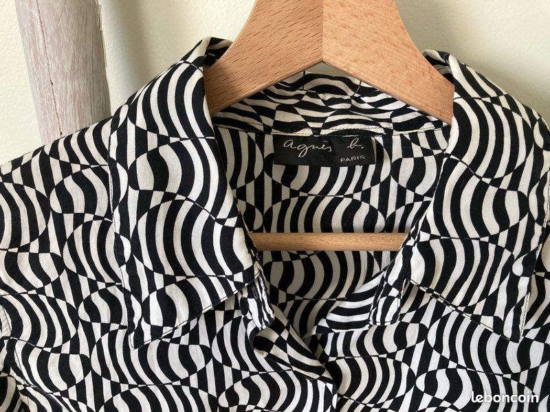 Chemisier noir et blanc Agnès b 34 Vêtements