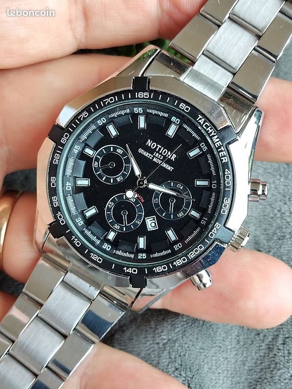 Ensemble Montre Homme 3 Pièces - Montre Sport élégante Métal Argenté, Gourmette Incluse - Neuf Avec étiquettes, Quartz