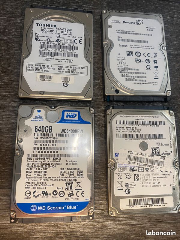 Lot De 20 Disques Durs 2.5" + 1 SSD – Western Digital, Testés Et Fonctionnels