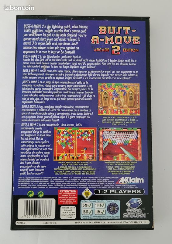 Bust-A-Move 2: Arcade Edition (Sega Saturn, 1996