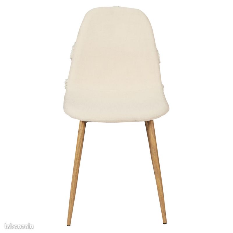Lot de 4 Chaises faro pieds métal imitation bois (image 4)