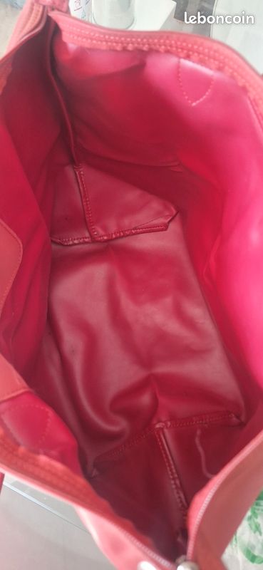 Sac Longchamp pliage authentique taille L corail (image 8)