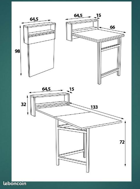 Table pliable petunia blanc neuf (image 2)