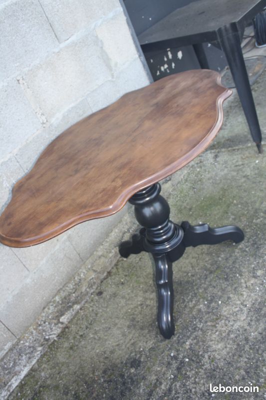 Table violon noir bois ancien vintage (image 3)